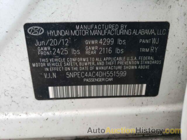 HYUNDAI SONATA SE, 5NPEC4AC4DH551599