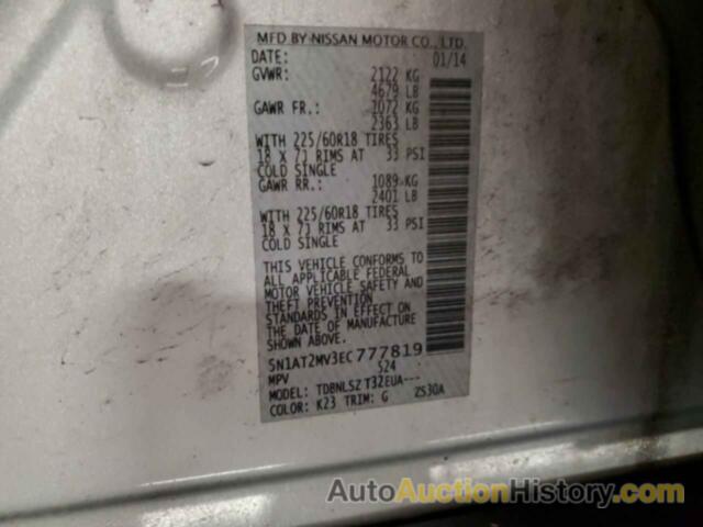 NISSAN ROGUE S, 5N1AT2MV3EC777819