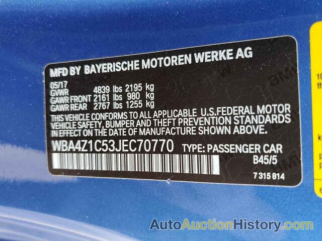 BMW 4 SERIES, WBA4Z1C53JEC70770