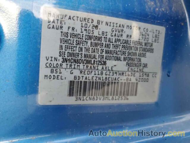 NISSAN VERSA S, 3N1CN8DV3ML812536