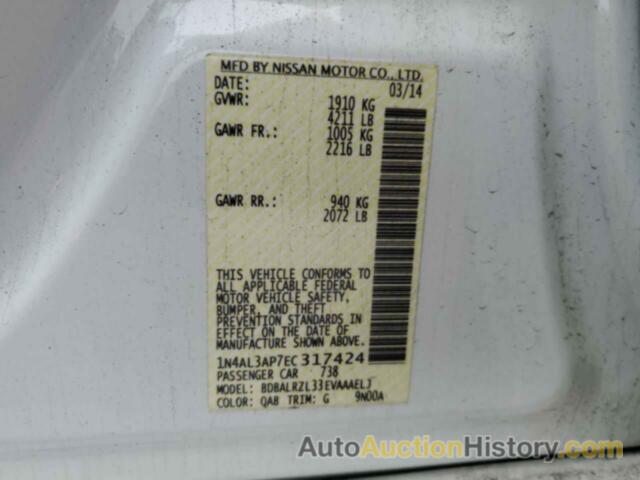 NISSAN ALTIMA 2.5, 1N4AL3AP7EC317424