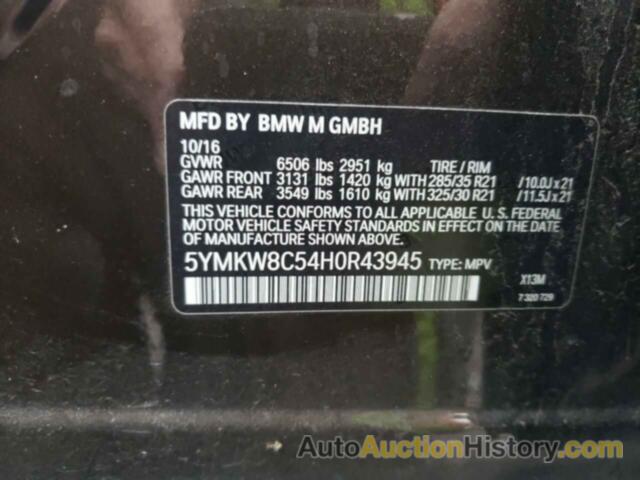 BMW X6 M, 5YMKW8C54H0R43945