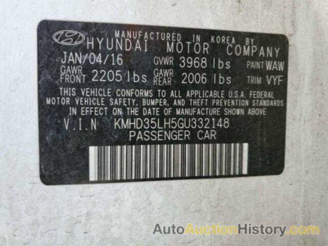 HYUNDAI ELANTRA, KMHD35LH5GU332148