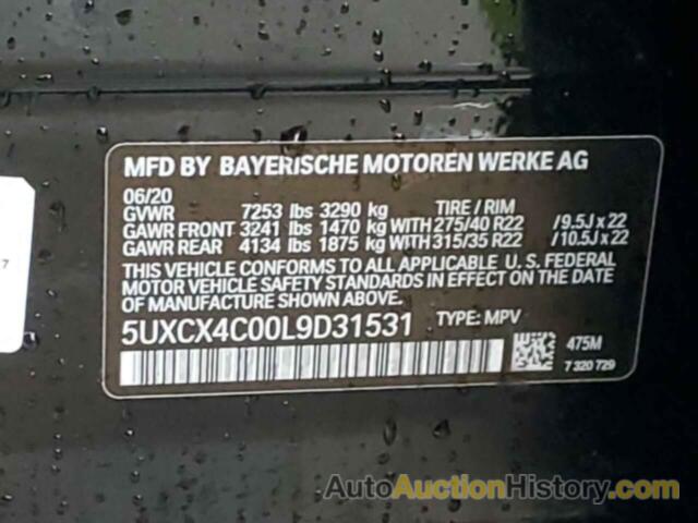BMW X7 XDRIVE50I, 5UXCX4C00L9D31531