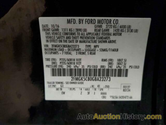 FORD FLEX SEL, 2FMGK5C80GBA23273