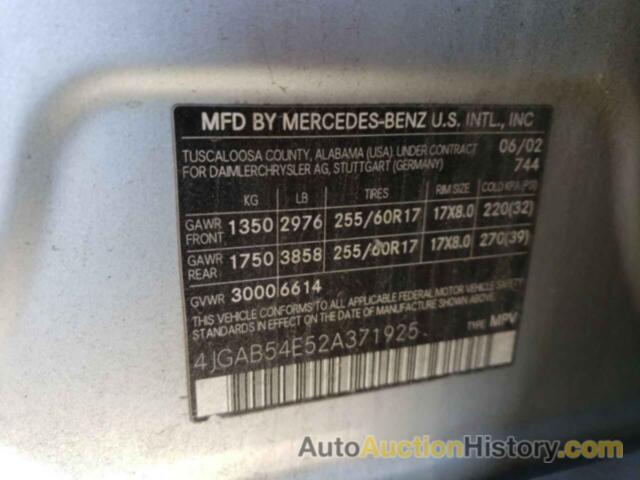 MERCEDES-BENZ M-CLASS 320, 4JGAB54E52A371925