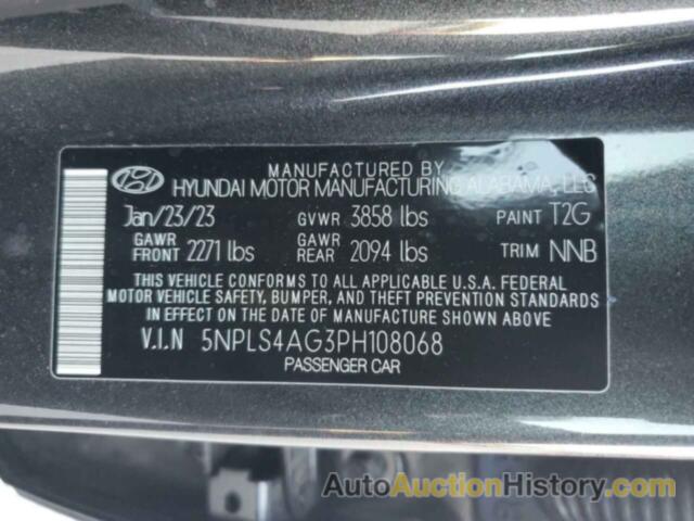 HYUNDAI ELANTRA SEL, 5NPLS4AG3PH108068