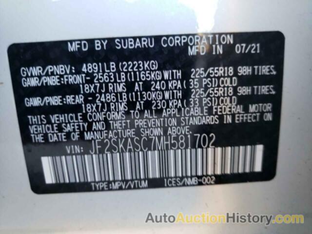 SUBARU FORESTER LIMITED, JF2SKASC7MH581702