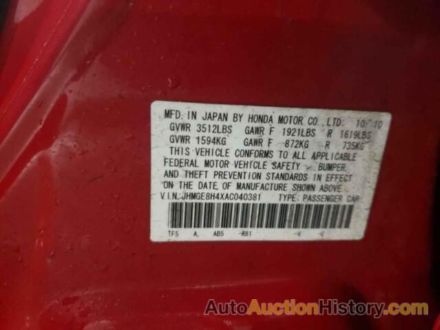 HONDA FIT SPORT, JHMGE8H4XAC040381