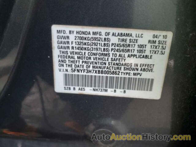 HONDA PILOT EXLN, 5FNYF3H7XBB005862