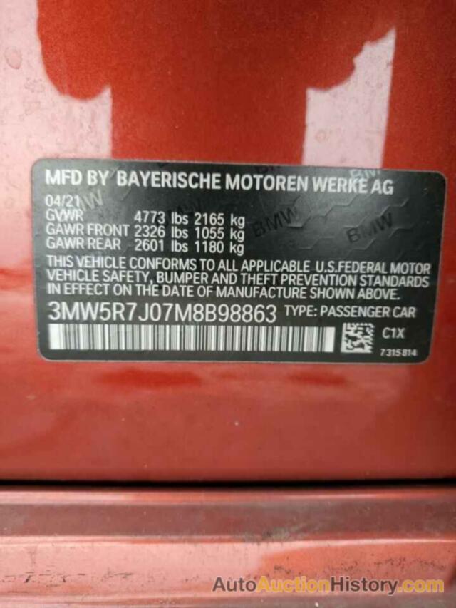BMW 3 SERIES, 3MW5R7J07M8B98863