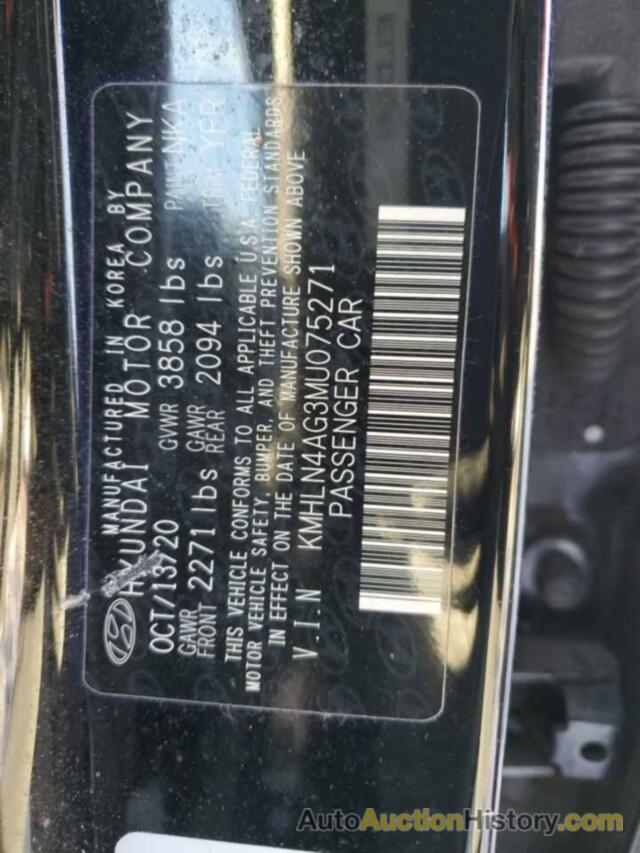 HYUNDAI ELANTRA SEL, KMHLN4AG3MU075271