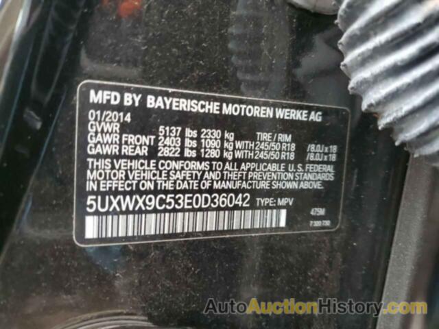 BMW X3 XDRIVE28I, 5UXWX9C53E0D36042