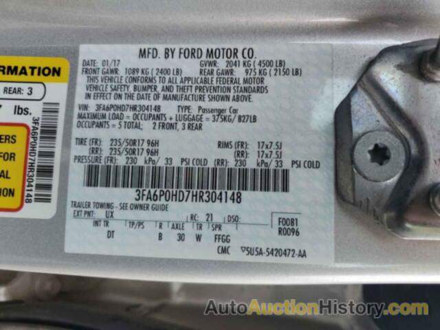 FORD FUSION SE, 3FA6P0HD7HR304148