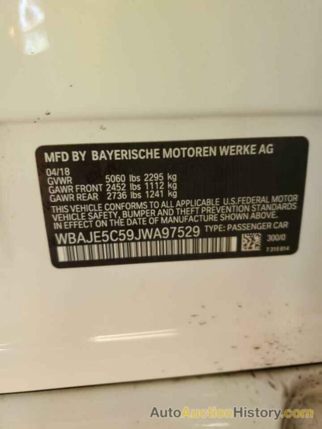 BMW 5 SERIES I, WBAJE5C59JWA97529