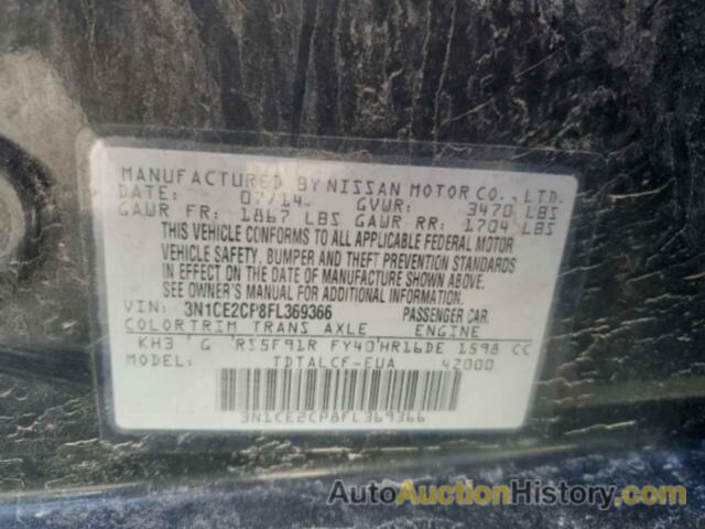 NISSAN VERSA S, 3N1CE2CP8FL369366