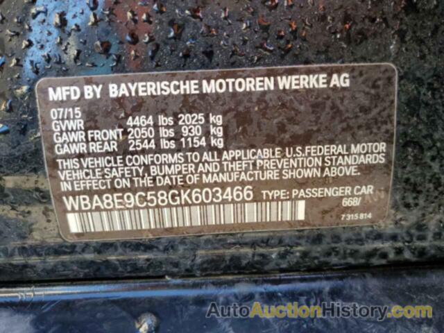 BMW 3 SERIES I SULEV, WBA8E9C58GK603466