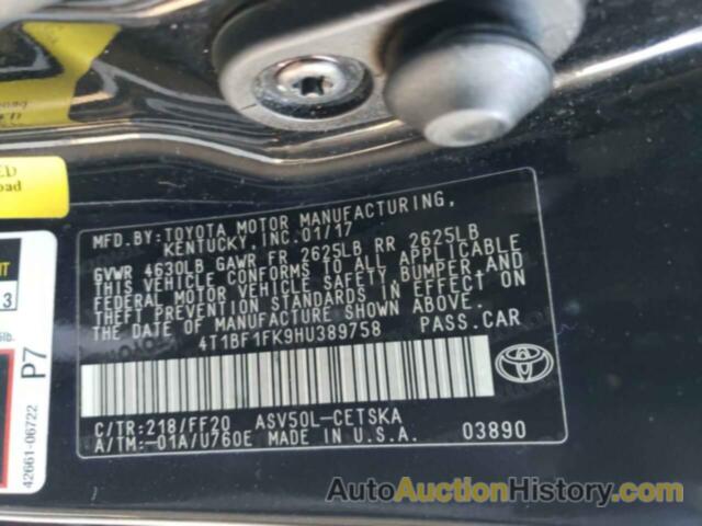 TOYOTA CAMRY LE, 4T1BF1FK9HU389758