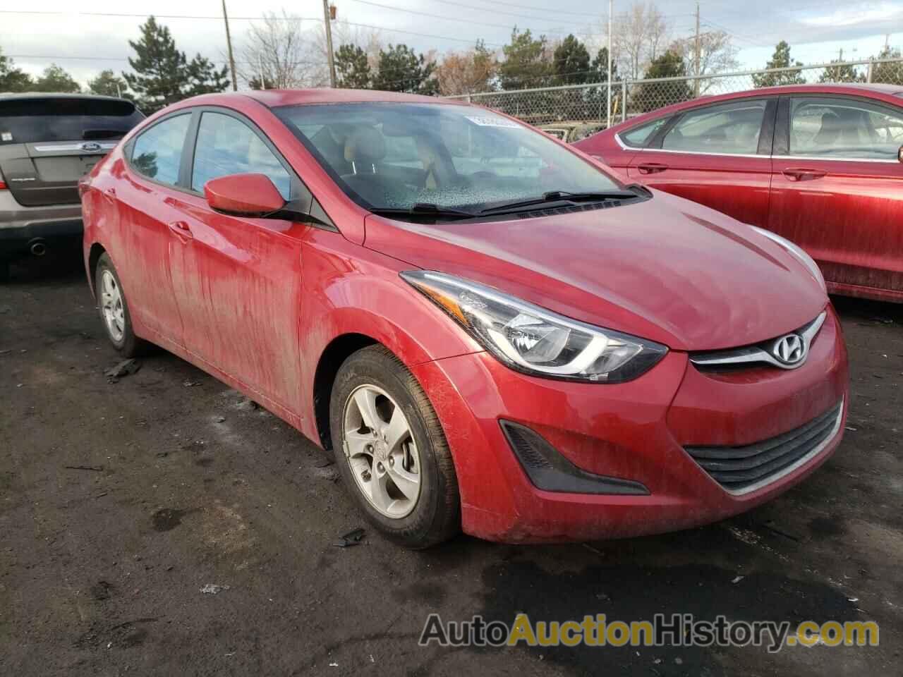 2014 HYUNDAI ELANTRA SE, KMHDH4AE1EU064281