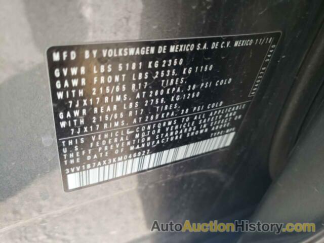 VOLKSWAGEN TIGUAN S, 3VV1B7AX3KM046927