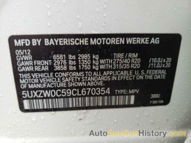 BMW X5 XDRIVE35D, 5UXZW0C59CL670354