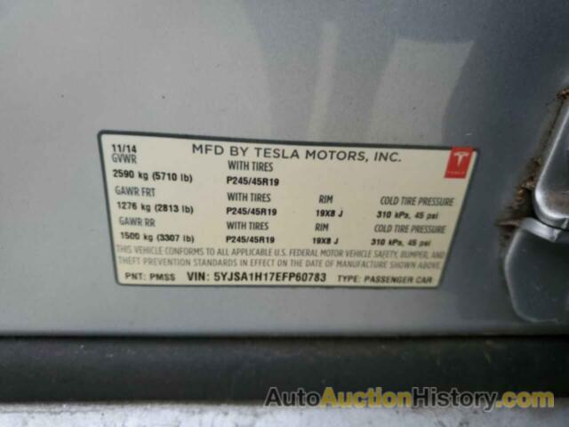 TESLA MODEL S, 5YJSA1H17EFP60783