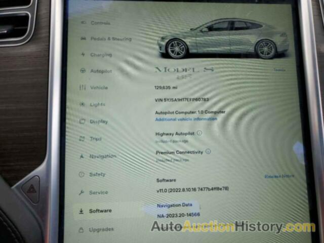 TESLA MODEL S, 5YJSA1H17EFP60783