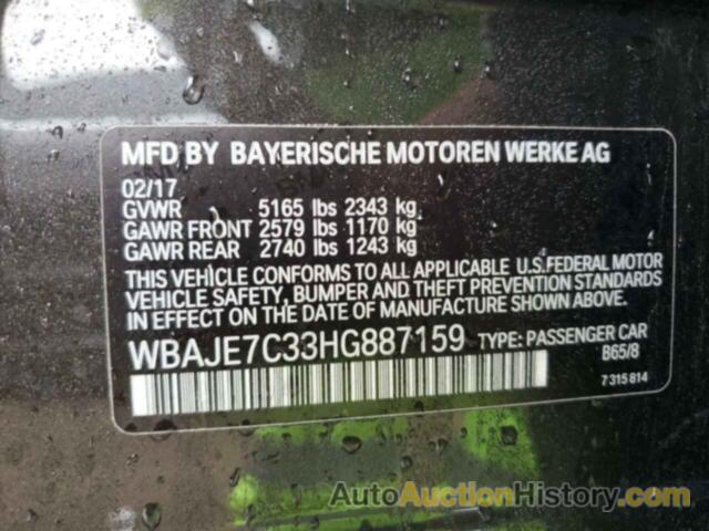 BMW 5 SERIES XI, WBAJE7C33HG887159