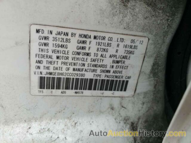 HONDA FIT SPORT, JHMGE8H62CC029380