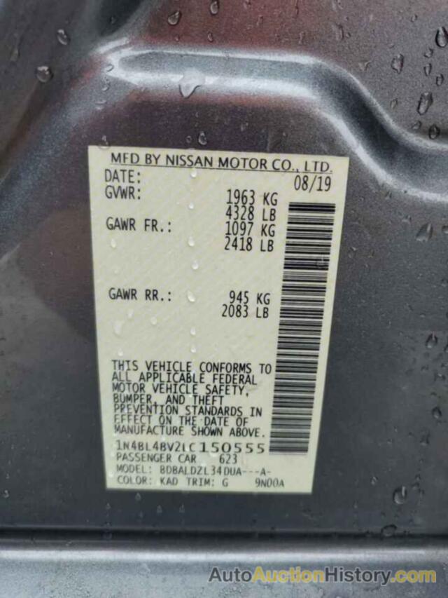 NISSAN ALTIMA S, 1N4BL4BV2LC150555