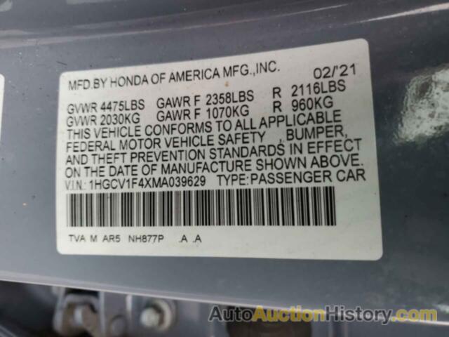 HONDA ACCORD SPORT SE, 1HGCV1F4XMA039629