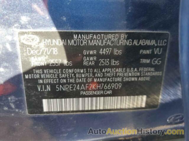 HYUNDAI SONATA SE, 5NPE24AF2KH766909