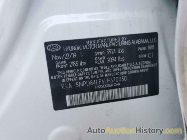 HYUNDAI ELANTRA SEL, 5NPD84LF6LH570030