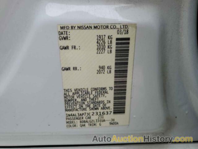 NISSAN ALTIMA 2.5, 1N4AL3AP7JC231637