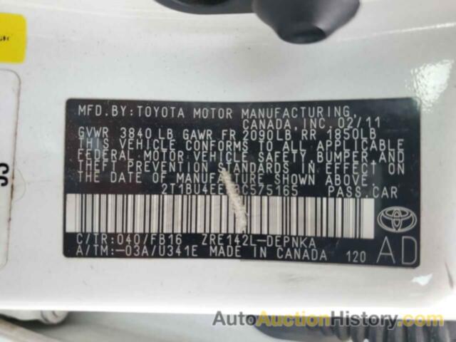 TOYOTA COROLLA BASE, 2T1BU4EE9BC575165