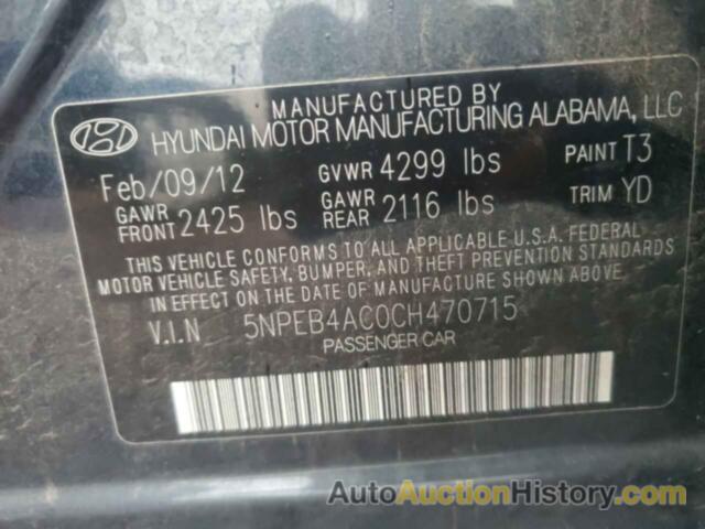 HYUNDAI SONATA GLS, 5NPEB4AC0CH470715