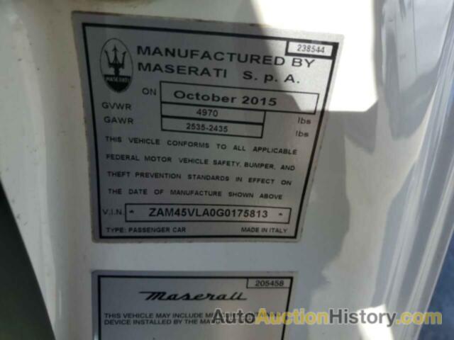 MASERATI ALL MODELS S, ZAM45VLA0G0175813