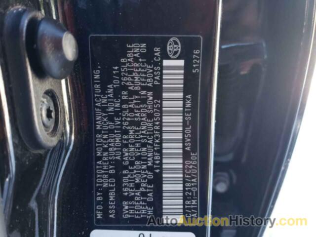 TOYOTA CAMRY LE, 4T4BF1FK3FR450752