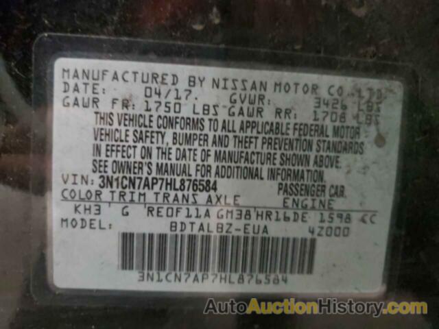 NISSAN VERSA S, 3N1CN7AP7HL876584