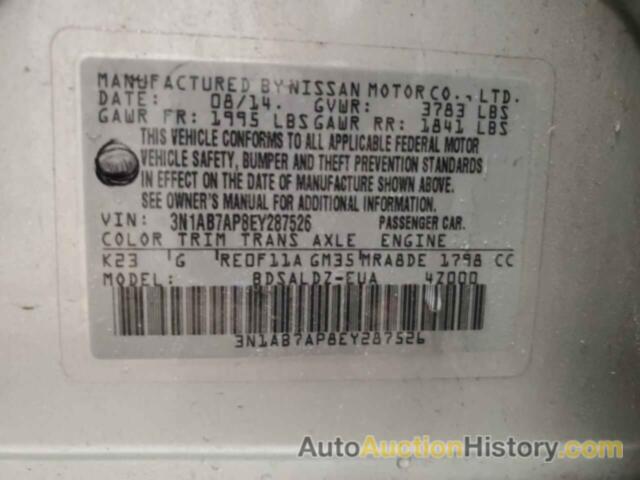 NISSAN SENTRA S, 3N1AB7AP8EY287526