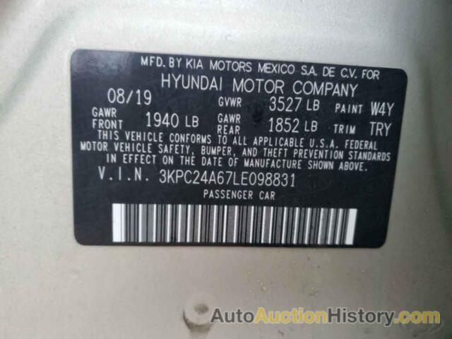 HYUNDAI ACCENT SE, 3KPC24A67LE098831