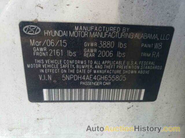 HYUNDAI ELANTRA SE, 5NPDH4AE4GH655805