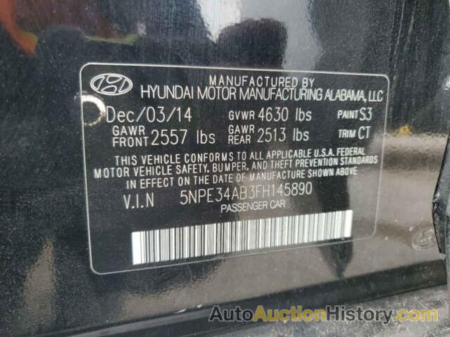 HYUNDAI SONATA SPORT, 5NPE34AB3FH145890