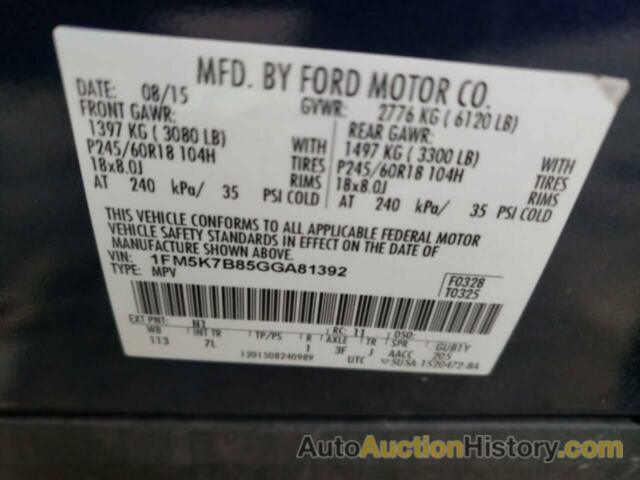 FORD EXPLORER, 1FM5K7B85GGA81392