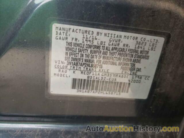 NISSAN SENTRA S, 3N1AB7AP2HL658715