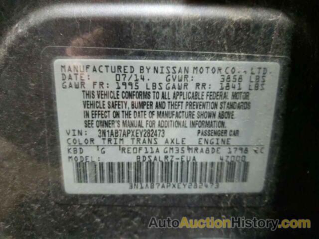 NISSAN SENTRA S, 3N1AB7APXEY282473