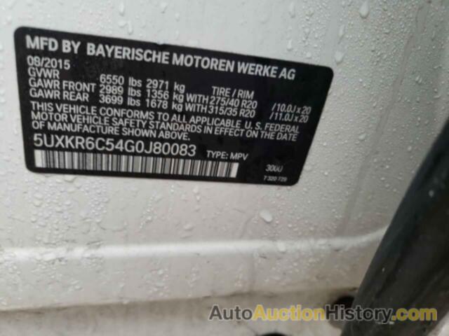 BMW X5 XDRIVE50I, 5UXKR6C54G0J80083