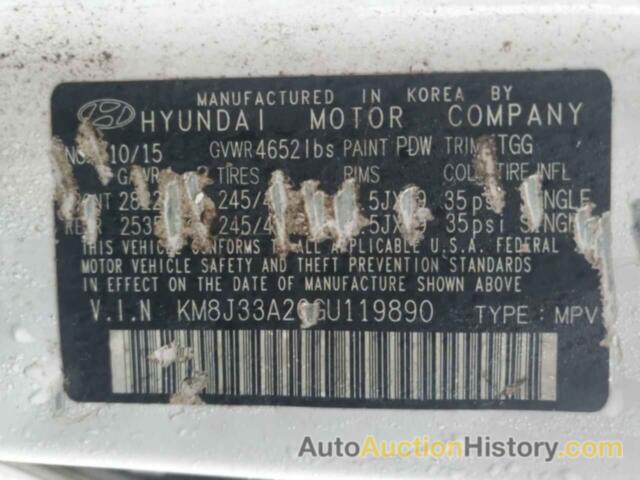 HYUNDAI TUCSON LIMITED, KM8J33A20GU119890