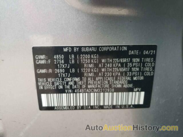 SUBARU OUTBACK PREMIUM, 4S4BTADC9M3212938