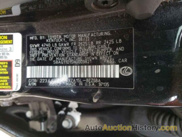 LEXUS ES250 250 BASE, 58AG11D15NU009821